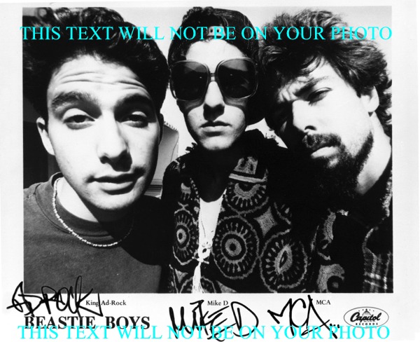 THE BEASTIE BOYS AUTOGRAPHED PHOTO, THE BEASTIE BOYS SIGNED 8x10 PICTURE AD-ROCK MCA AND MIKE D