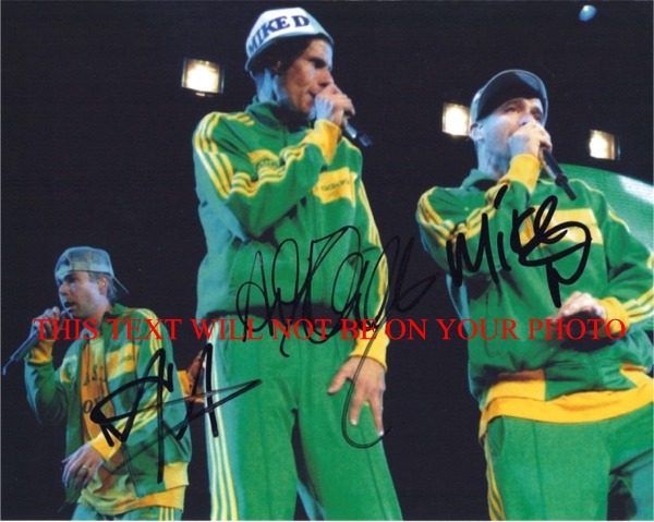 BEASTIE BOYS AUTOGRAPHS, BEASTIE BOYS AUTOGRAPHED 8x10 PHOTO, BEASTIE BOYS SIGNED MCA AD-ROCK MIKE D