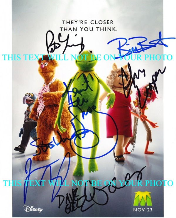 THE MUPPETS AUTOGRAPHED PHOTO, THE MUPPETS MOVIE AUTOGRAPHS, MUPPETS SIGNED 8x10 PHOTO