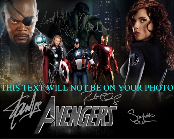 THE AVENGERS AUTOGRAPHED, AVENGERS SIGNED 8x10 PHOTO, THE AVENGERS MOVIE AUTOGRAPHS