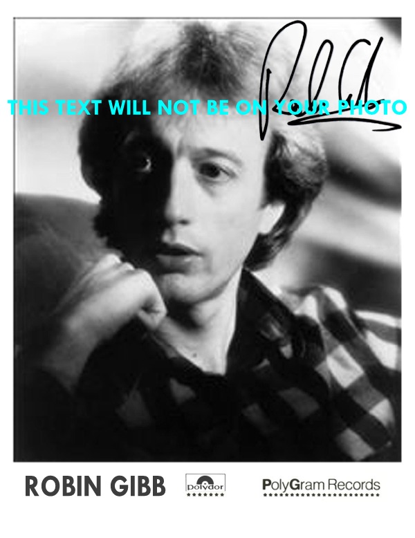 ROBIN GIBB AUTOGRAPHED PUBLICITY PHOTO, ROBIN GIBB SIGNED 8x10 PROMO PHOTO, ROBIN GIBB AUTOGRAPH
