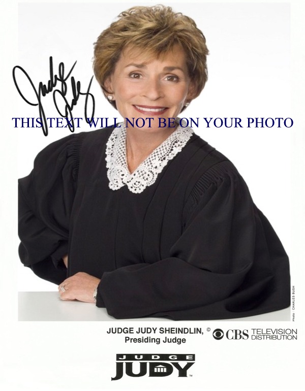 JUDGE JUDY AUTOGRAPHED PHOTO, JUDGE JUDY SIGNED 8x10 PHOTO, JUDGE JUDY AUTOGRAPH , JUDY SHEINDLIN