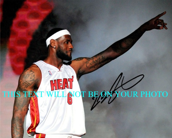 LEBRON JAMES AUTOGRAPH, LEBRON JAMES AUTOGRAPHED 8x10 PHOTO MIAMI HEAT, LEBRON JAMES AUTO