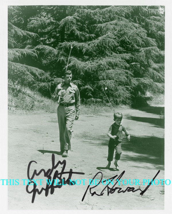 ANDY GRIFFITH AND RON HOWARD AUTOGRAPHED PHOTO, ANDY GRIFFITH AND RON HOWARD SIGNED 8x10 PHOTO, SHOW