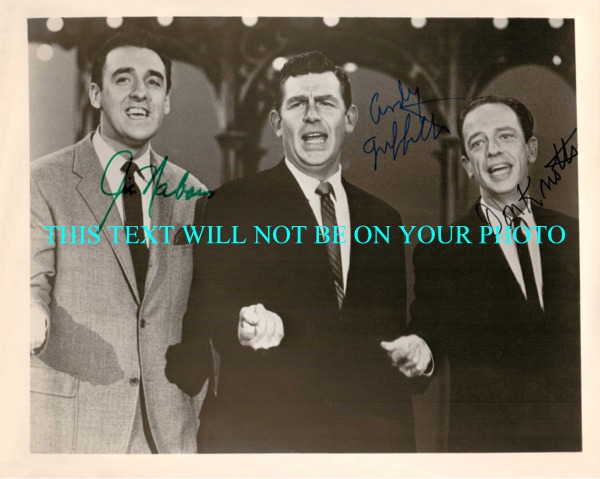 ANDY GRIFFITH DON KNOTTS AND JIM NABORS AUTOGRAPHED, THE ANDY GRIFFITH SHOW AUTOGRAPHED 8x10 PHOTO
