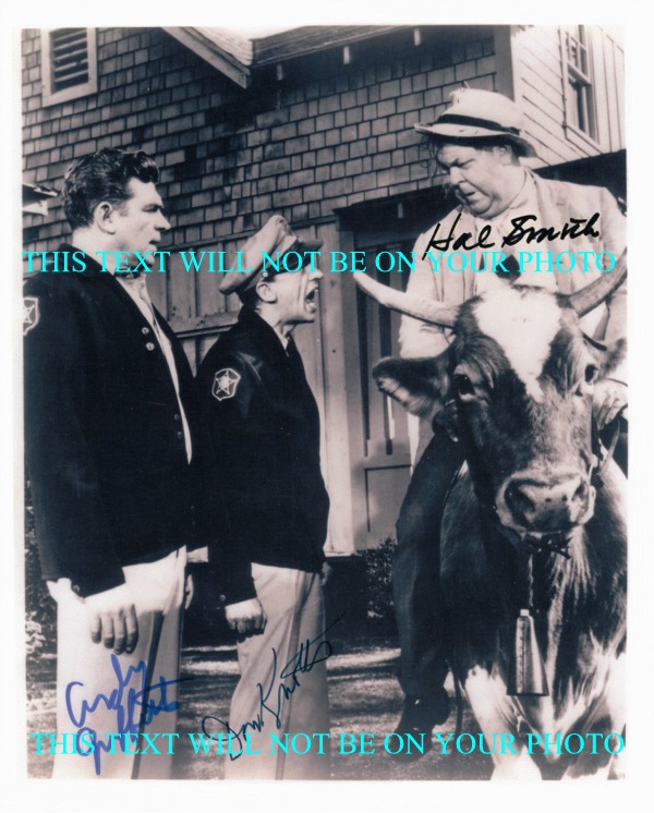 ANDY GRIFFITH HAL SMITH AND DON KNOTTS AUTOGRAPHED, THE ANDY GRIFFITH SHOW SIGNED 8x10 PHOTO