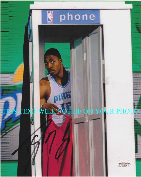DWIGHT HOWARD AUTOGRAPHED PHOTO, DWIGHT HOWARD ORLANDO MAGIC SIGNED 8x10 PHOTO