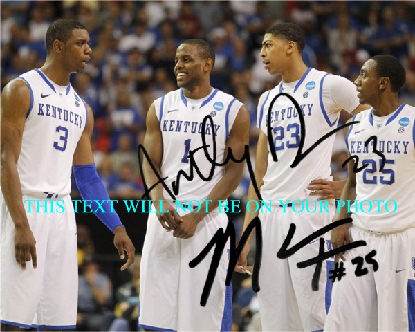 ANTHONY DAVIS AND MARQUIS TEAGUE AUTOGRAPHED PHOTO 8x10 KENTUCKY NATIONAL CHAMPS