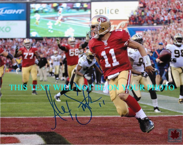 ALEX SMITH AUTOGRAPHED TD PHOTO, ALEX SMITH SIGNED 8x10 PHOTO SAN FRANCISCO 49 ers