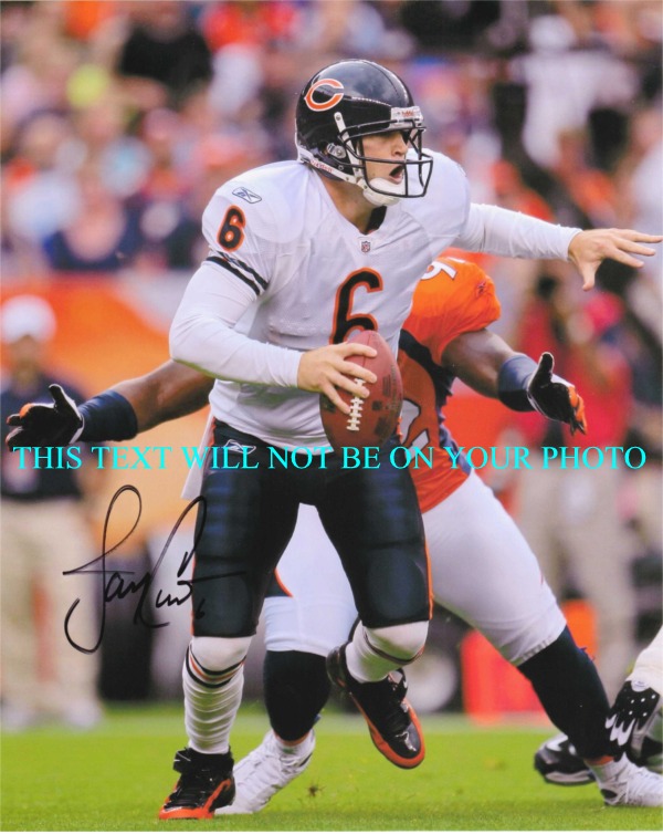 JAY CUTLER AUTOGRAPHED, JAY CUTLER SIGNED 8x10 PHOTO CHICAGO BEARS, JAY CUTLER AUTO