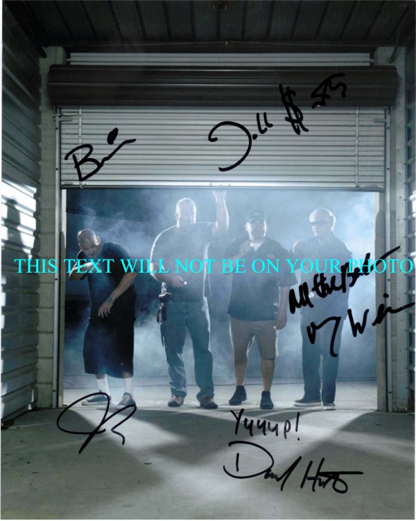 STORAGE WARS AUTOGRAPHED PHOTO, STORAGE WARS CAST SIGNED 8x10 BY 5 BRANDI  DARRELL BARRY DAVE JARROD