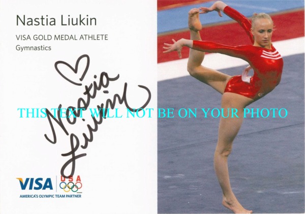 NASTIA LIUKIN AUTOGRAPHED PHOTO, NASTIA LIUKIN SIGNED 6X9 PHOTO OLYMPICS GOLD GYMNASTICS