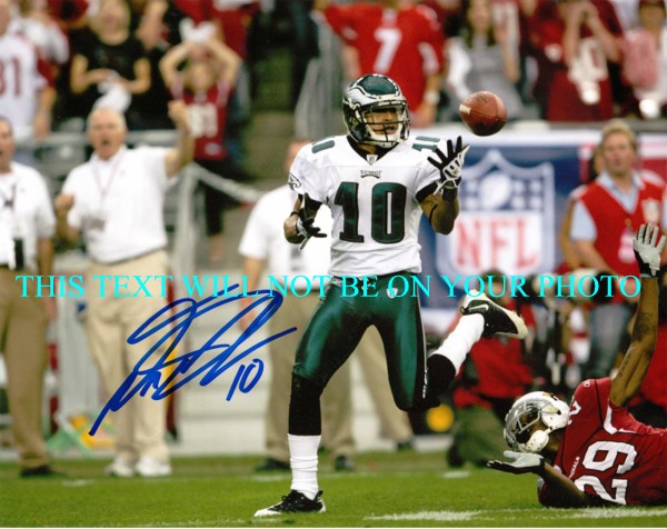 DESEAN JACKSON AUTOGRAPHED PHOTO PHILADELPHIA EAGLES, DESEAN JACKSON SIGNED 8x10 PHOTO
