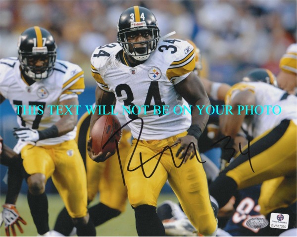 RASHARD MENDENHALL AUTOGRAPHED PHOTO, RASHARD MENDENHALL SIGNED 8x10 PHOTO STEELERS