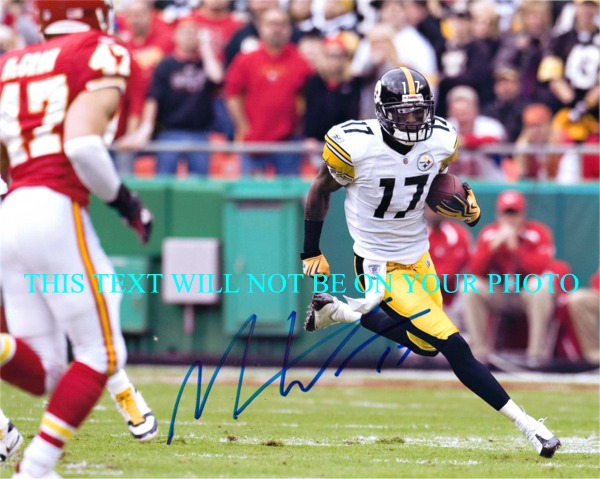 MIKE WALLACE AUTOGRAPHED PHOTO, MIKE WALLACE SIGNED 8x10 PHOTO PITTSBURGH STEELERS