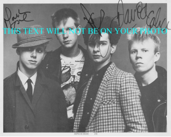 DEPECHE MODE AUTOGRAPHED PHOTO, DEPECHE MODE SIGNED 8x10, DEPECHE MODE AUTOGRAMME, DEPECHE MODE BAND