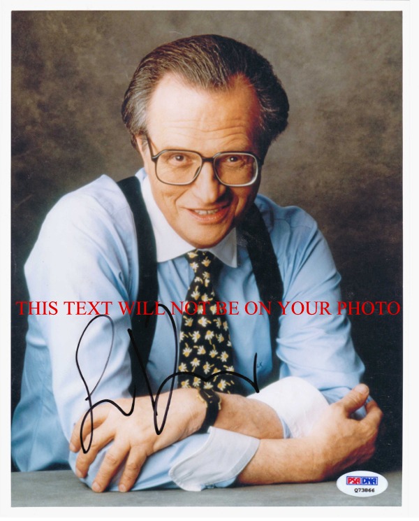 LARRY KING AUTOGRAPHED PHOTO, LARRY KING SIGNED 8x10 PICTURE, LARRY KING AUTOGRAPH