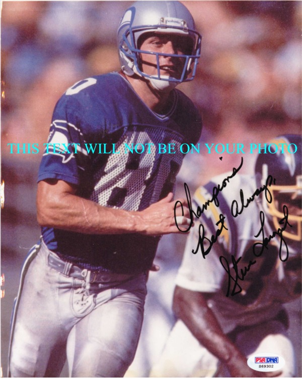 STEVE LARGENT AUTOGRAPHED, STEVE LARGENT SIGNED 8x10 PHOTO, STEVE LARGENT SEATTLE SEAHAWKS