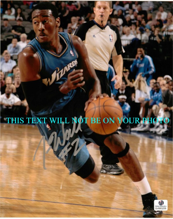 JOHN WALL AUTOGRAPHED, JOHN WALL SIGNED 8x10 PHOTO, JOHN WALL WIZARDS AUTO PICTURE