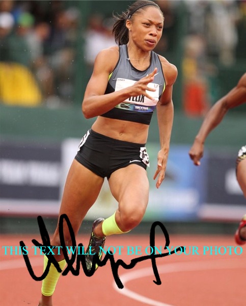 ALLYSON FELIX AUTOGRAPHED, ALLYSON FELIX SIGNED 8x10 PHOTO, ALLYSON FELIX OLYMPICS MEDALIST
