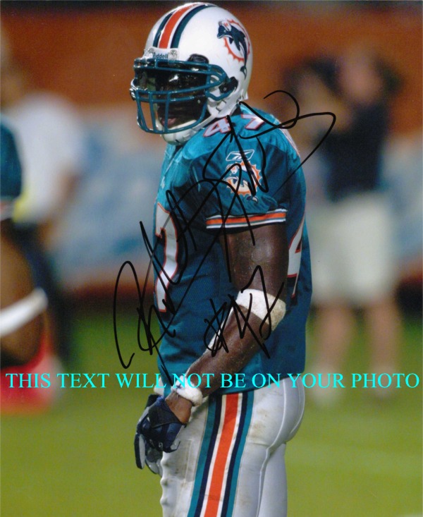 KEVIN BURNETT AUTOGRAPHED PHOTO, KEVIN BURNETT MIAMI DOLPHINS SIGNED 8x10 PHOTO
