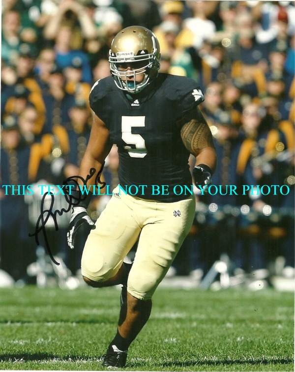 MANTI TEO AUTOGRAPHED PHOTO, MANTI TEO NOTRE DAME, MANTI TE O HEISMAN, MANTI TEO SIGNED 8x10 PHOTO