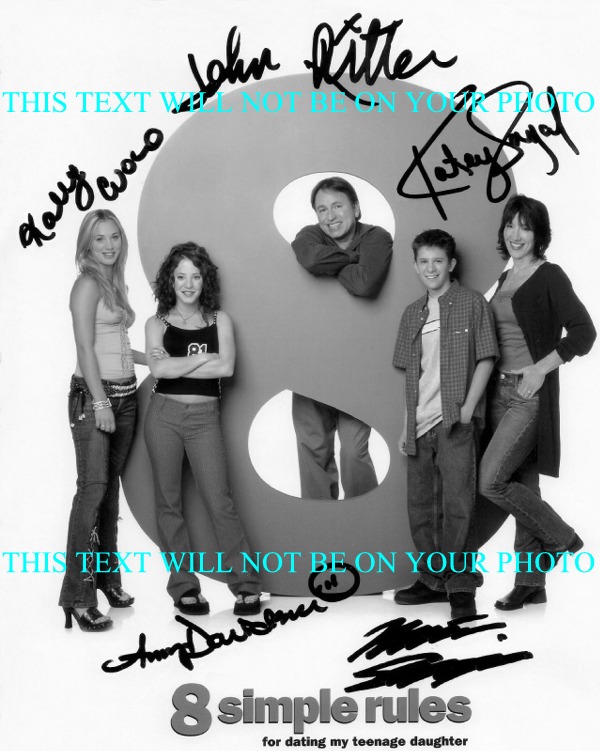 8 SIMPLE RULES AUTOGRAPHED PHOTO KALEY CUOCO JOHN RITTER KATEY SEGAL AUTOGRAPH 8 SIMPLE RULES SIGNED