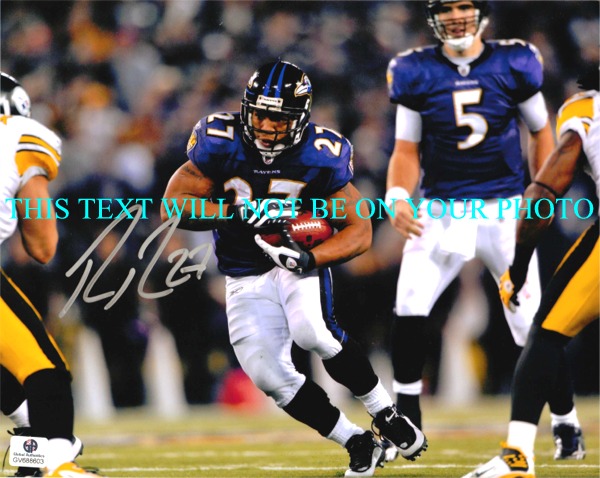 RAY RICE AUTOGRAPHED, RAY RICE SIGNED 8x10 PHOTO, RAY RICE BALTIMORE RAVENS, RAY RICE PICTURE