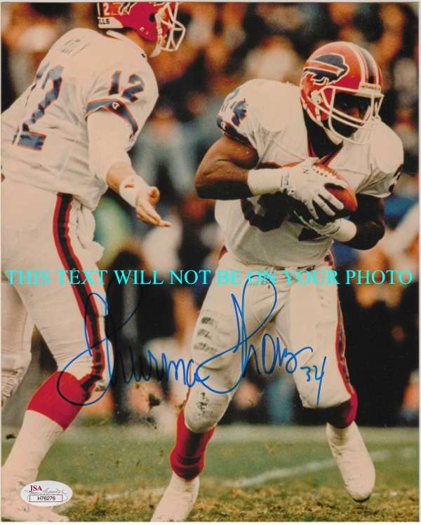 THURMAN THOMAS AUTOGAPHED, THURMAN THOMAS SIGNED 8x10 PHOTO, THURMAN THOMAS AUTO BUFFALO BILLS