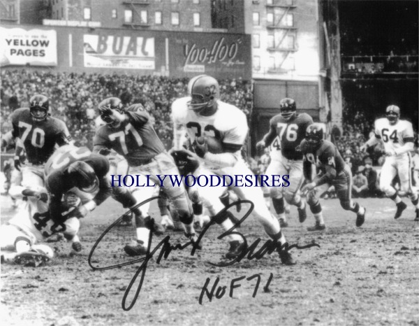 JIM BROWN AUTOGRAPHED PHOTO, JIM BROWN SIGNED, JIM BROWN AUTO