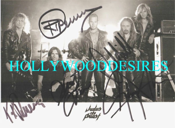JUDAS PRIEST AUTOGRAPHED PHOTO, JUDAS PRIEST GROUP BAND, JUDAS PRIEST SIGNED PICTURE