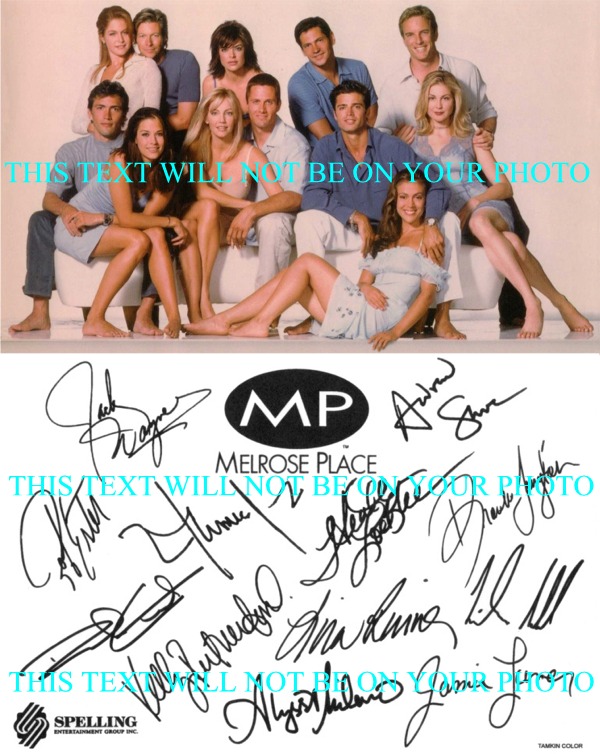 MELROSE PLACE PROMO AUTOGRAPHED PHOTO, MELROSE PLACE CAST, MELROSE PLACE AUTOS