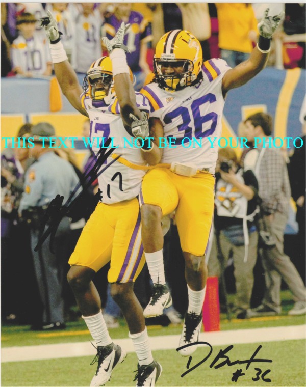 MORRIS CLAIBORNE DERRICK BRYANT AUTOGRAPHED, MORRIS CLAIBORNE LSU, DERRICK BRYANT LSU SIGNED