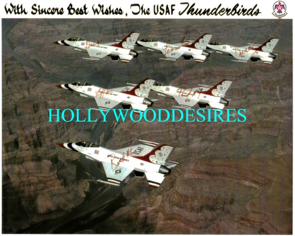 USAF THUNDERBIRDS 1992 AUTOGRAPHED PHOTO, USAF THUNDERBIRDS SIGNED, USAF THUNDERBIRDS AUTO