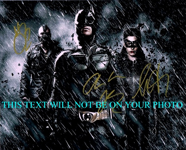 BATMAN THE DARK KNIGHT CHRISTIAN BALE, ANNE HATHAWAY, TOM HARDY AUTOGRAPHED PHOTO