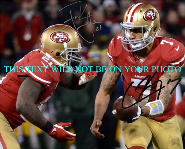COLIN KAEPERNICK AND FRANK GORE AUTOGRAPHED PHOTO, COLIN KAEPERNICK FRANK GORE SIGNED PHOTO