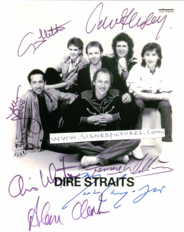 DIRE STRAITS GROUP SIGNED AUTOGRAPHED 6x9 PHOTO