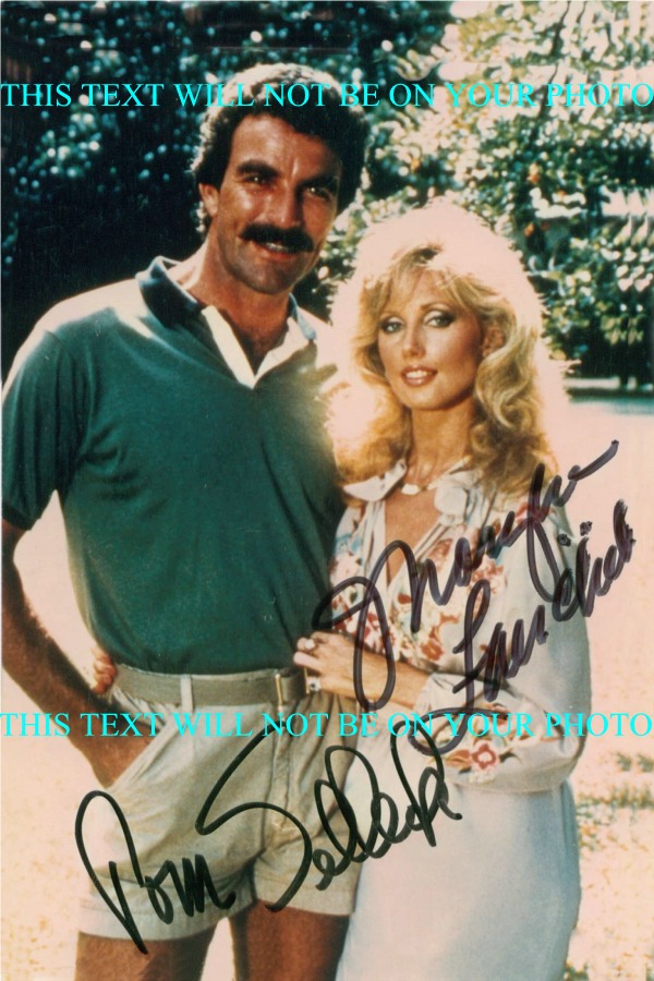 TOM SELLECK MORGAN FAIRCHILD AUTOGRAPHED PHOTO, TOM SELLECK MORGAN FAIRCHILD SIGNED