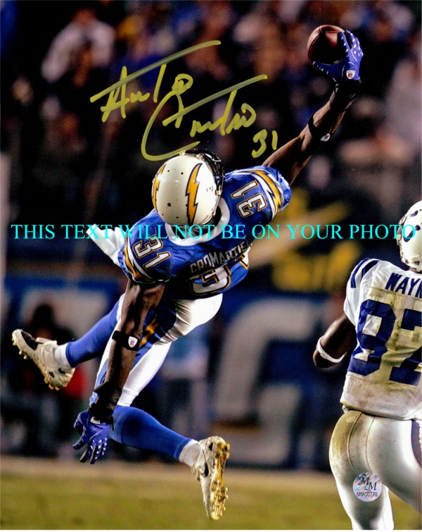 ANTONIO CROMARTIE 2 SAN DIEGO CHARGERS AUTOGRAPHED PHOTO, ANTONIO CROMARTIE 2 SIGNED