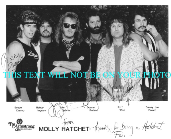 MOLLY HATCHET SIGNED PHOTO, MOLLY HATCHET AUTOGRAPHED, MOLLY HATCHET AUTOS