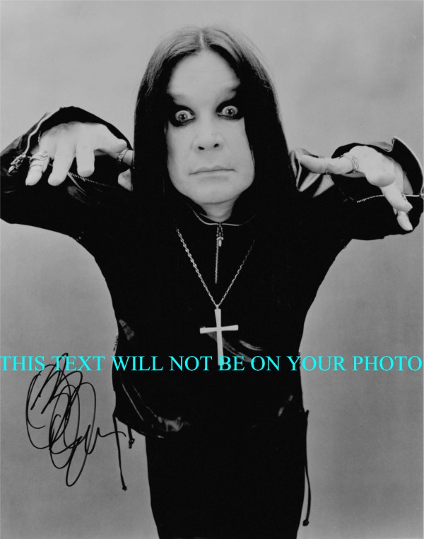 OZZY OSBOURNE SIGNED PHOTO, OZZY OSBOURNE AUTOGRAPHED SCARY PICTURE, OZZY OSBOURNE AUTO
