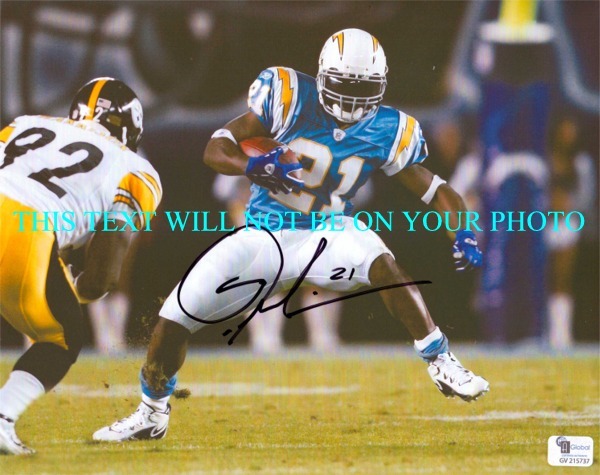 LADAINIAN TOMLINSON SAN DIEGO CHARGERS AUTOGRAPHED, LADAINIAN TOMLINSON SIGNED PHOTO