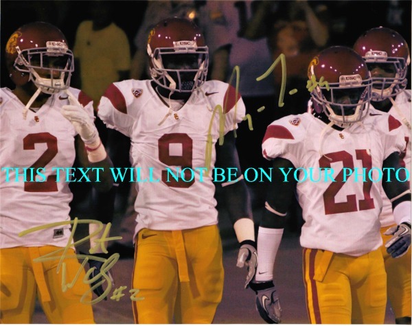 MARQISE LEE AND ROBERT WOODS USC AUTOGRAPHED PHOTO, MARQISE LEE ROBERT WOODS SIGNED,