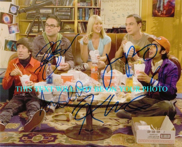 BIG BANG THEORY CAST 3 KALEY CUOCO JIM PARSONS AUTOGRAPHED PHOTO