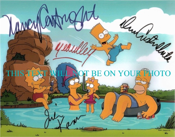 THE SIMPSONS CAST 2 AUTOGRPAHED PHOTO, THE SIMPSONS CAST SIGNED, THE SIMPSONS CAST AUTOS