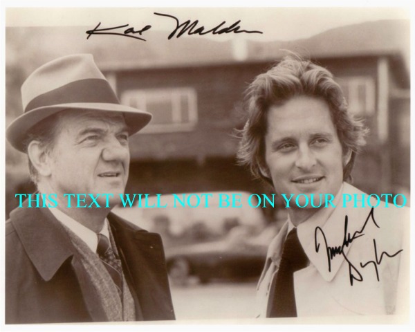 THE STREETS OF SAN FRANCISCO CAST KARL MALDEN AND MICHAEL DOUGLAS SIGNED PHOTO