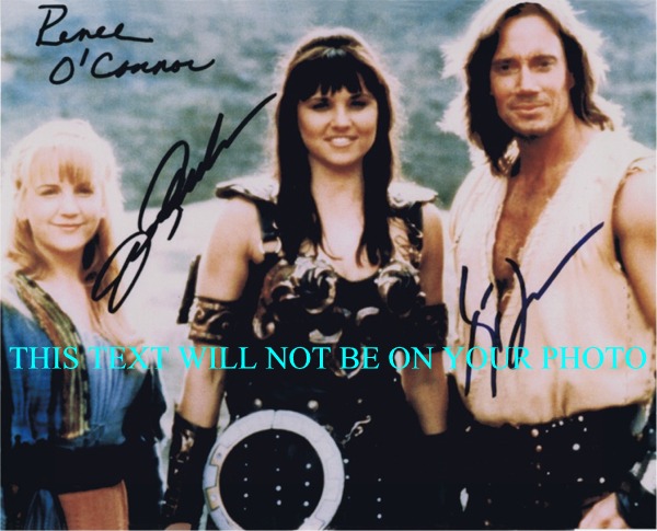 XENA AND HERCULES CAST KEVIN SORBO RENEE OCONNOR AND LUCY LAWLESS AUTOGRAPHED PHOTO