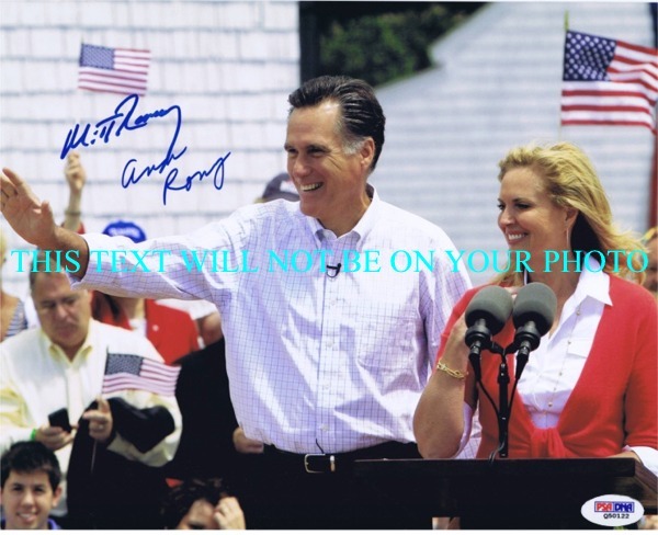 MITT AND ANN ROMNEY AUTOGRAPHED PHOTO, MITT AND ANN SIGNED, MITT AND ANN AUTOS