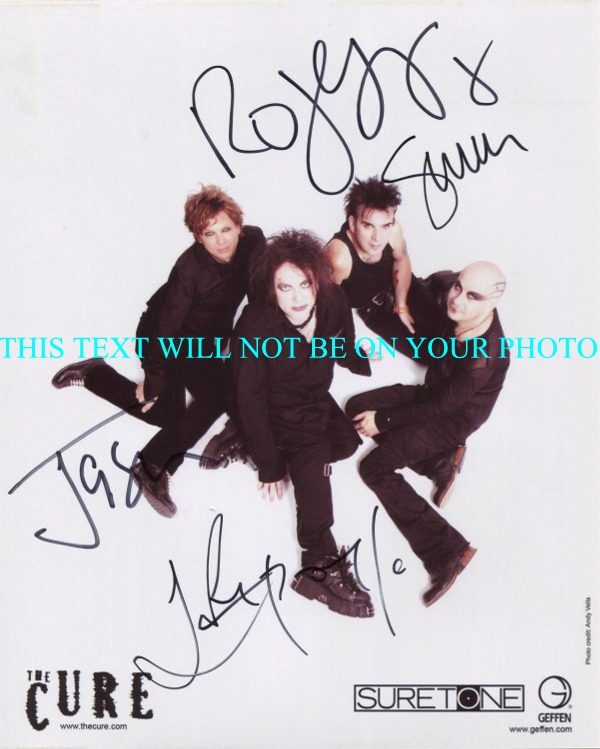 THE CURE SIGNED PHOTO, THE CURE AUTOGRAPHED PICTURE, THE CURE AUTOS