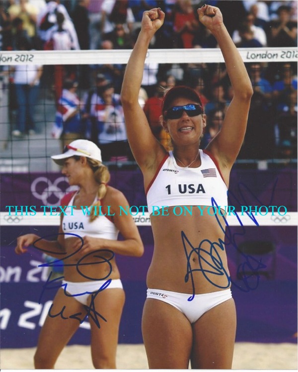 JENNIFER KESSY AND APRIL ROSS 2012 OLYMPIC VOLLEYBALL AUTOGRAPHED, JENN KESSY APRIL ROSS SIGNED PIC